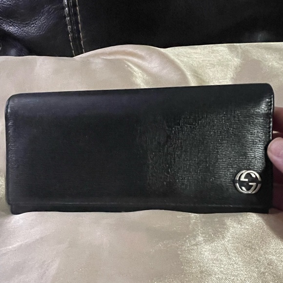 Gucci Bags Gucci Full Inclusion Black Interlockg Long Wallet W Blue